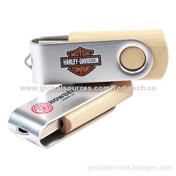 Twist Swivel Wooden USB Flash Drive